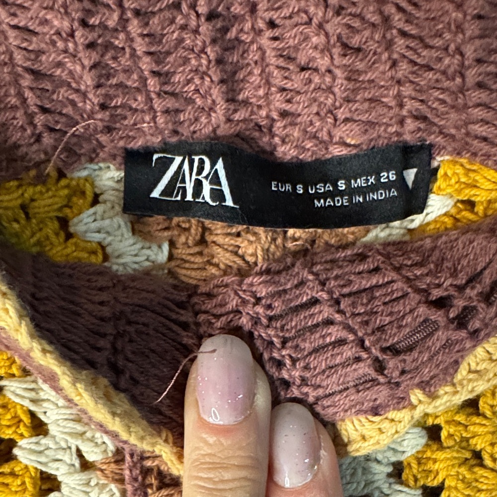Zara Multicolor Crochet High Waist Shorts - Picture 2 of 5